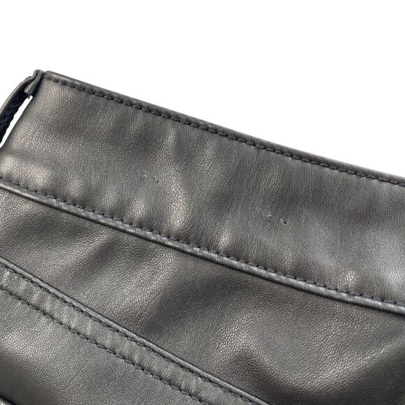 American Eagle Pants 16 Short Black Vegan Faux Leather Skinny Cropped Inseam 26" - Picture 5 of 12